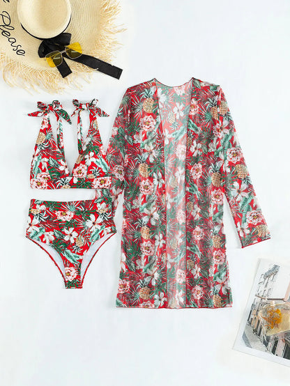 EP | Bikini sexy avec imprimé floral et cache-cœur