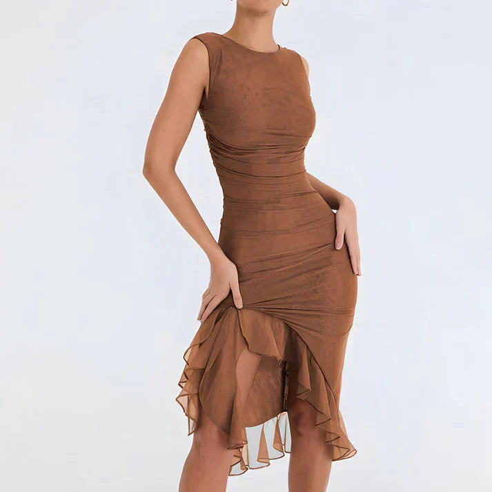 EP | Robe bodycon élégante à volants