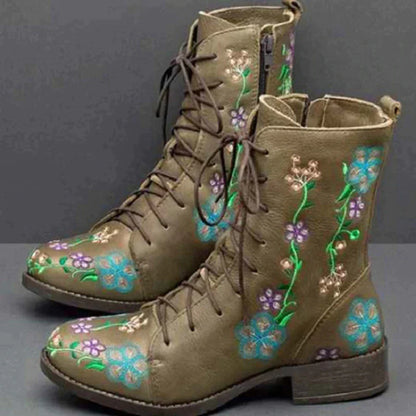ND | Bottes à lacets florales décontractées