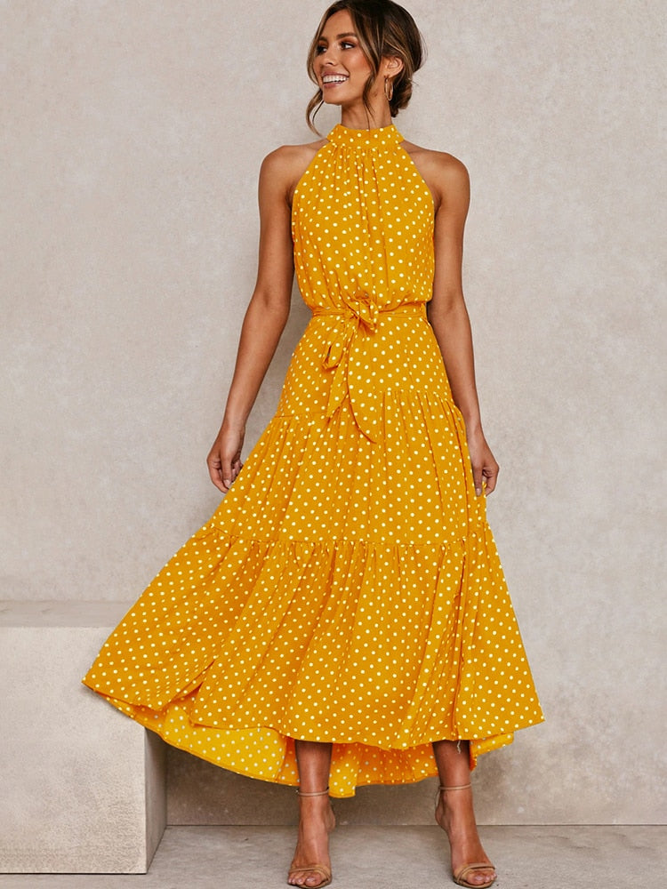 EP | Robe midi sans manches à pois