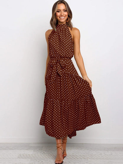 EP | Robe midi sans manches à pois