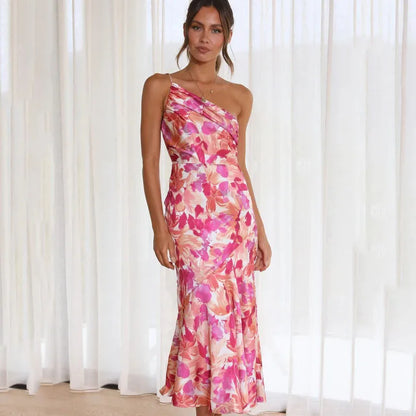 EP | Elégante robe midi asymétrique à motif floral pour toutes les occasions