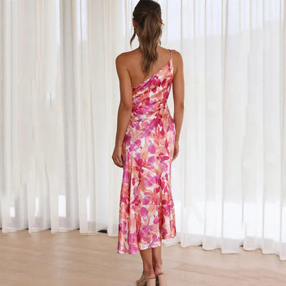 EP | Elégante robe midi asymétrique à motif floral pour toutes les occasions