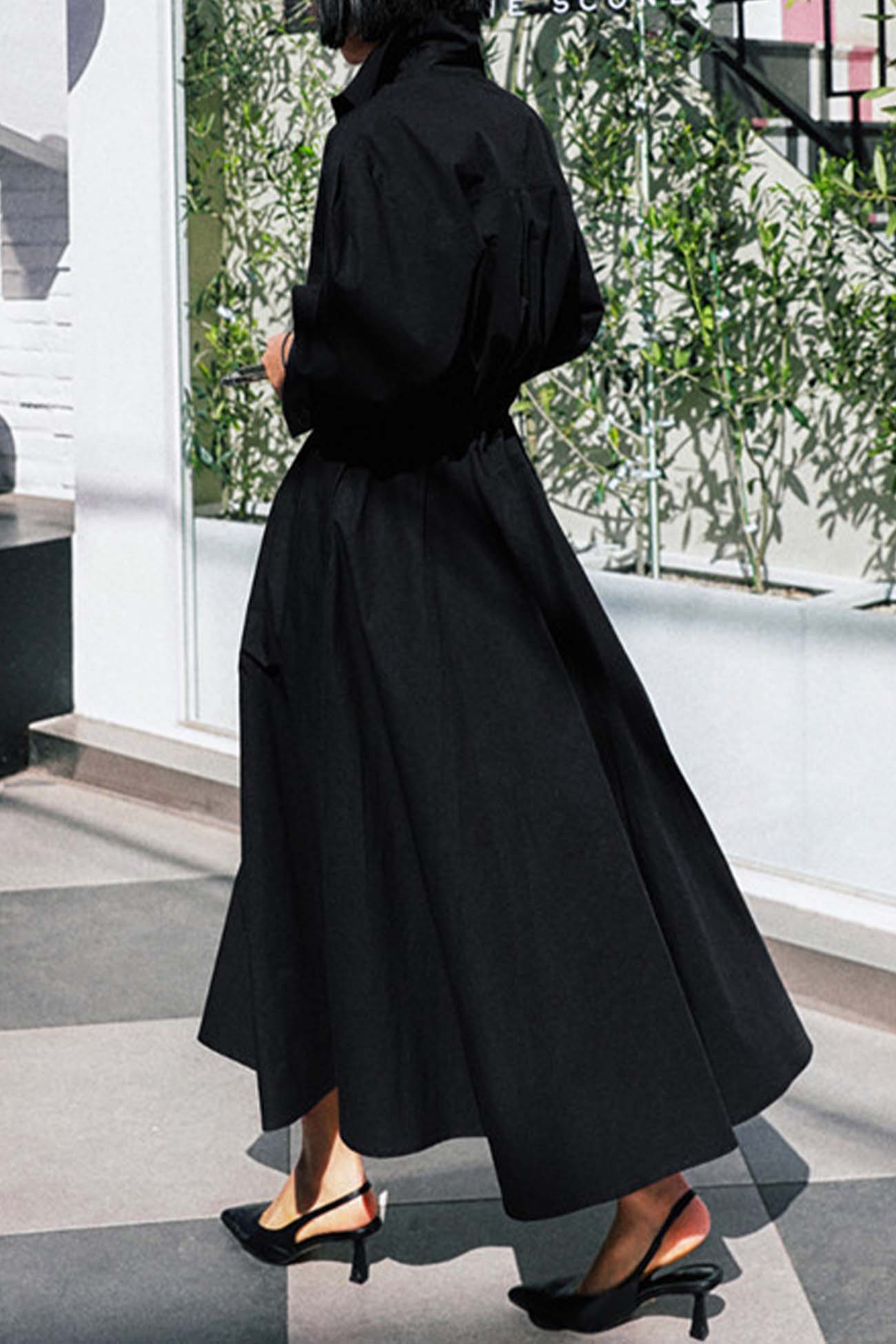 EP | Chemise à manches longues en ligne A Robe midi en coton