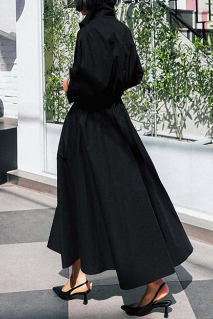 EP | Chemise à manches longues en ligne A Robe midi en coton