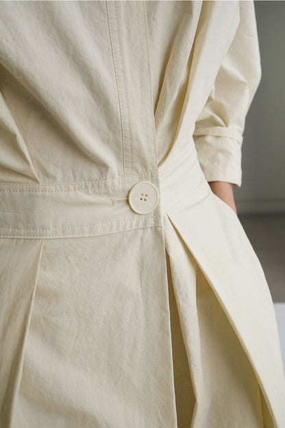 EP | Chemise à manches longues en ligne A Robe midi en coton