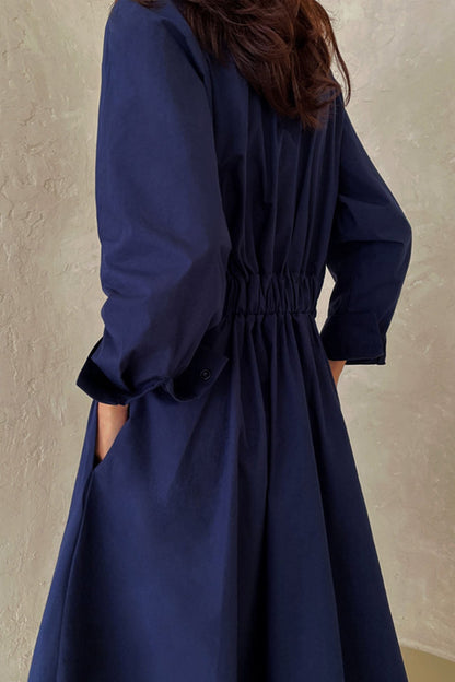 EP | Chemise à manches longues en ligne A Robe midi en coton