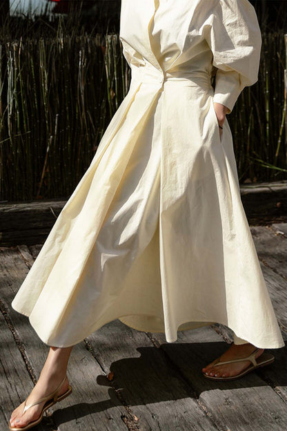 EP | Chemise à manches longues en ligne A Robe midi en coton