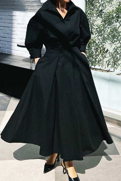 EP | Chemise à manches longues en ligne A Robe midi en coton