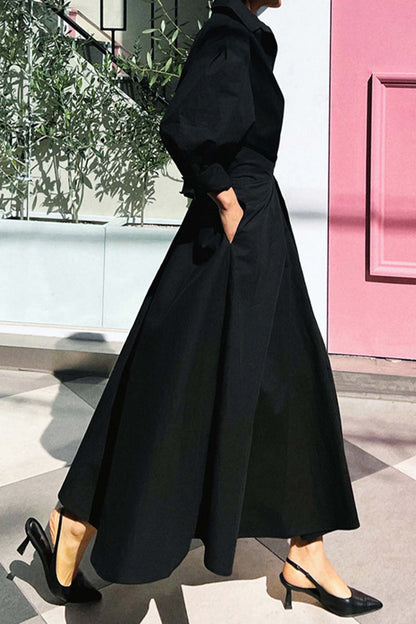 EP | Chemise à manches longues en ligne A Robe midi en coton