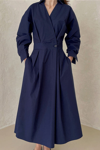 EP | Chemise à manches longues en ligne A Robe midi en coton