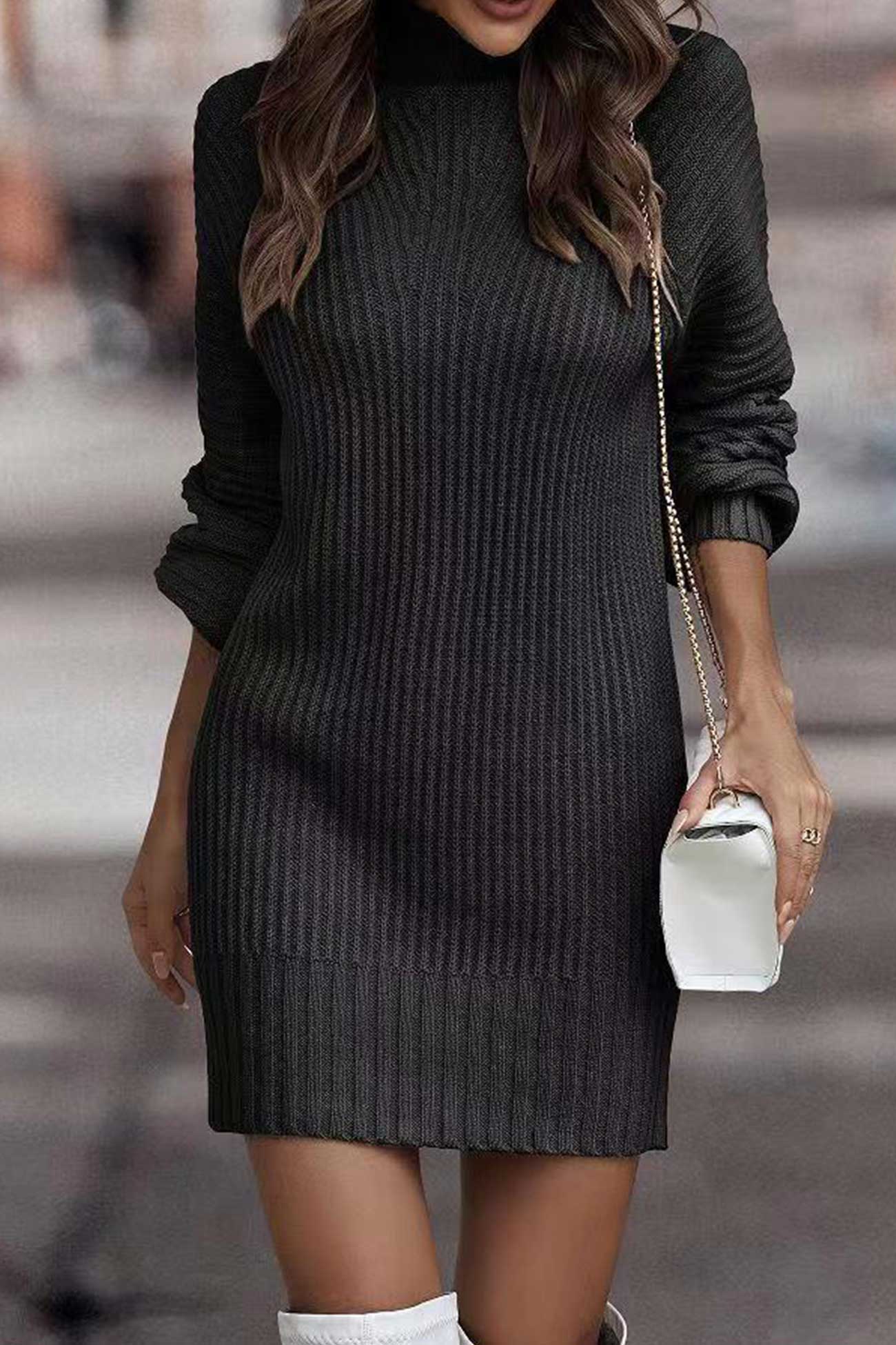 EP | Robe pull à la mode avec col pop-up pour des tenues chics