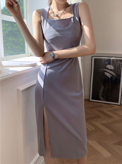 EP | Robe midi vintage à bretelles fendues