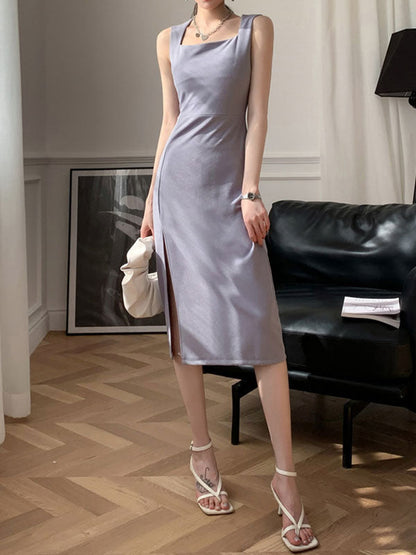 EP | Robe midi vintage à bretelles fendues