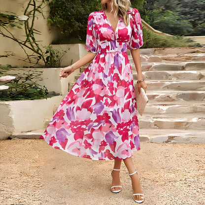 EP | Vintage Glam Robe midi à manches lanterne