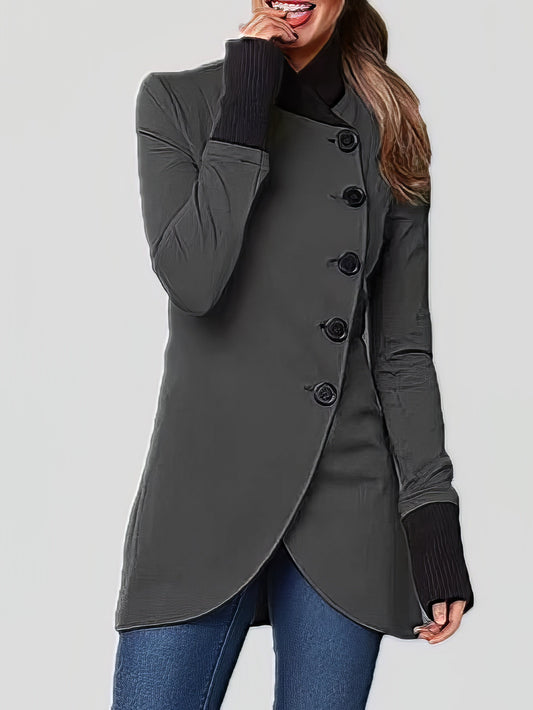 Women's Coats Single-Breasted Long Sleeve Irregular Coat - Coats & Jackets - INS | Online Fashion Free Shipping Clothing, Dresses, Tops, Shoes - 12/11/2021 - 20-30 - COA2111121304