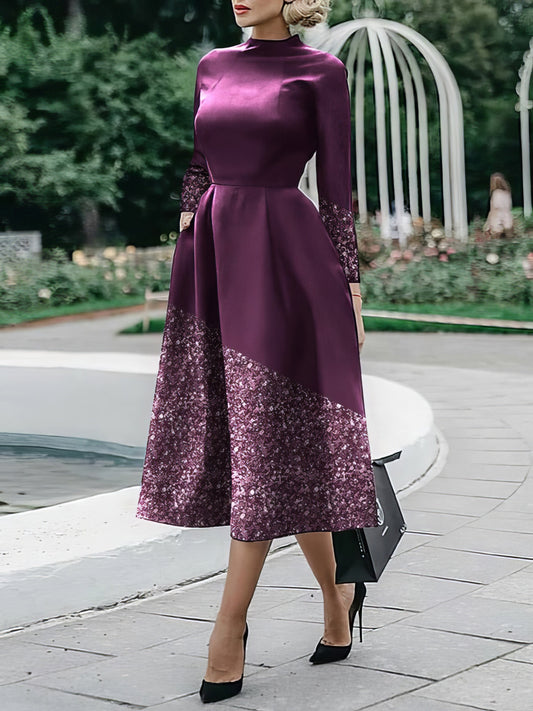 EP | Robe midi imprimée à manches longues