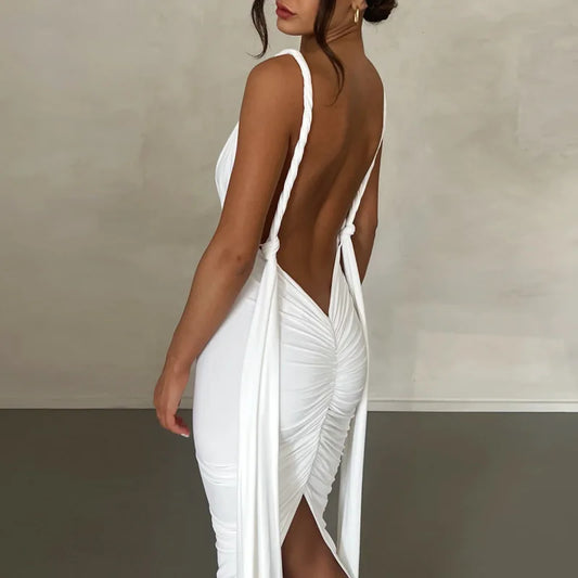 EP | Deep Bare High Irrégulières Femme Robe midi étroite