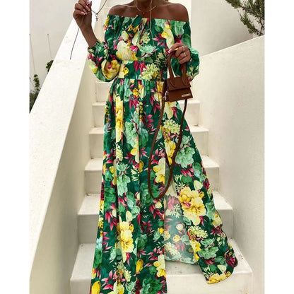 EP | Robe midi en ligne A avec imprimé floral YS10018