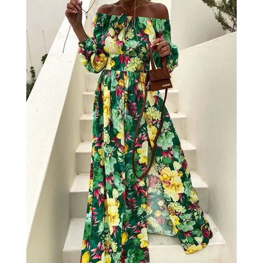 EP | Robe midi en ligne A avec imprimé floral YS10018