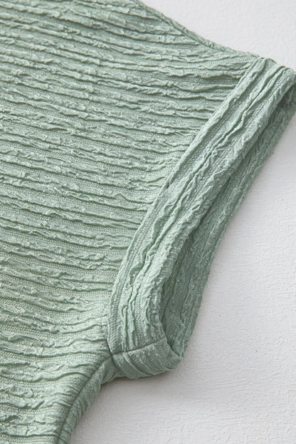 EP | Couleur solide Texturé Crinkle Robe T-shirt à manches courtes