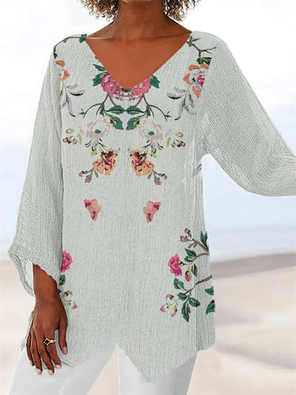ND | Blouse ample imprimée avec encolure en V