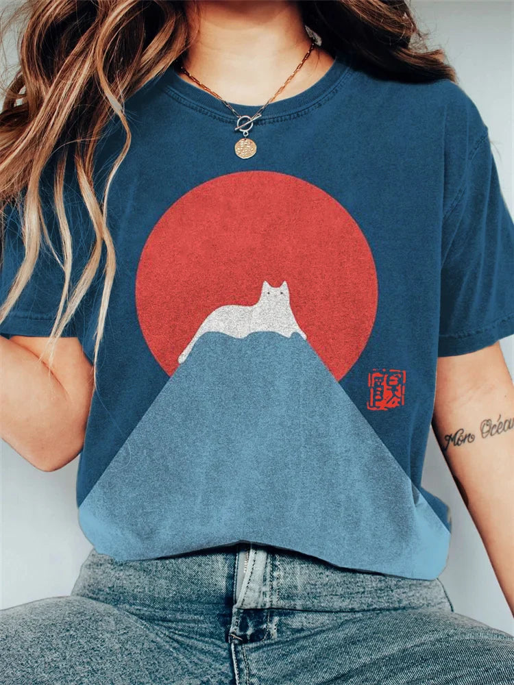 ND | Graphisme chat montagne T-shirt