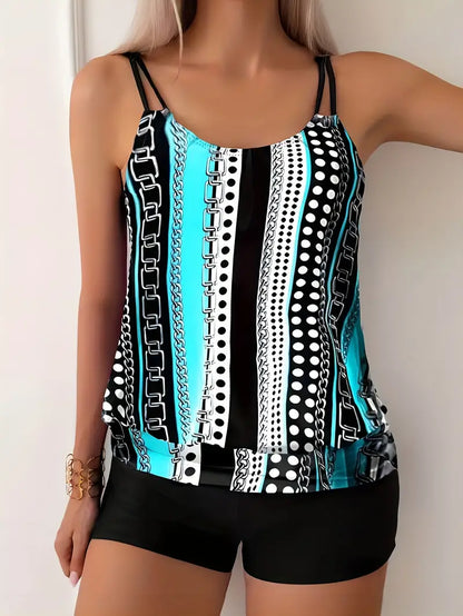 ND | Tankini rayé imprimé