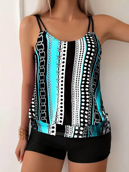 ND | Tankini rayé imprimé