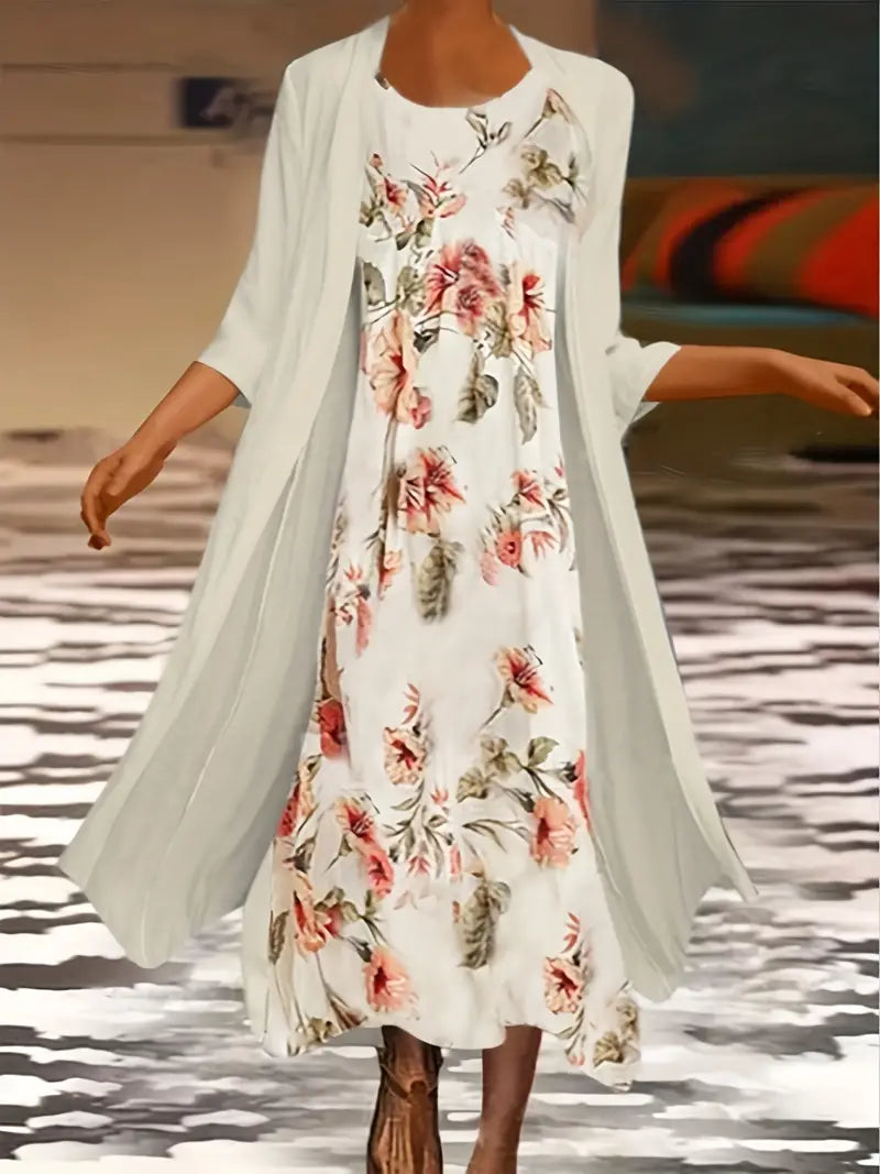 EP | robe longue 2 pièces avec cardigan pour femmes