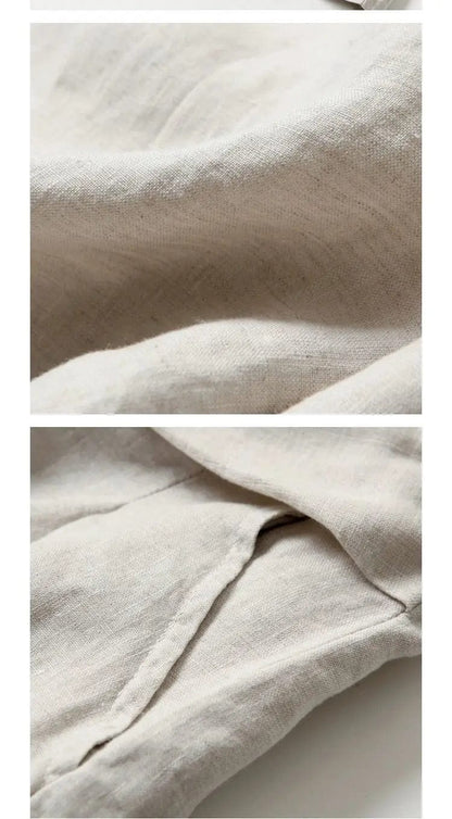 EP | Pantalon à jambe large en coton et lin