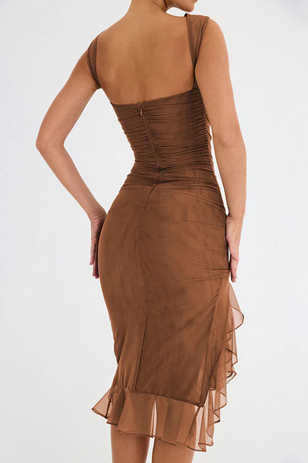 EP | Robe midi élégante à volants pour toutes les occasions