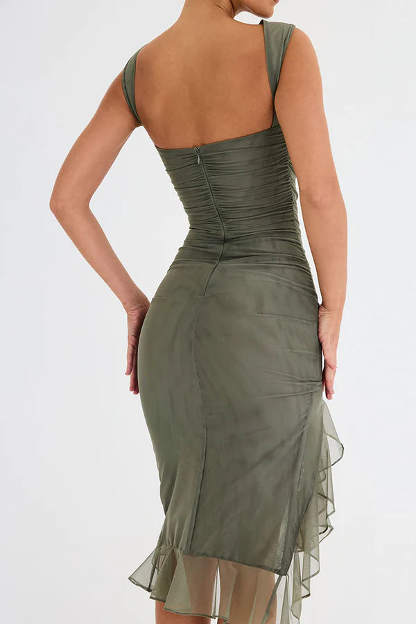 EP | Robe midi élégante à volants pour toutes les occasions