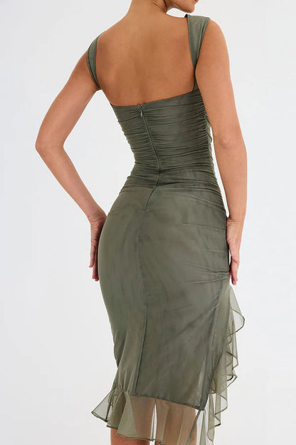 EP | Robe midi élégante à volants pour toutes les occasions