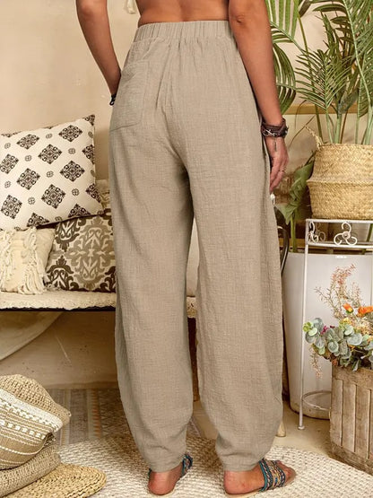 EP | Pantalon large en lin pour femmes