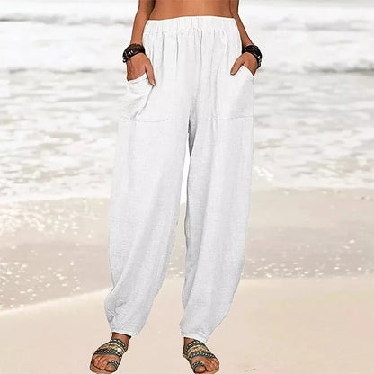 EP | Pantalon large en lin pour femmes