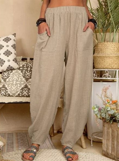 EP | Pantalon large en lin pour femmes