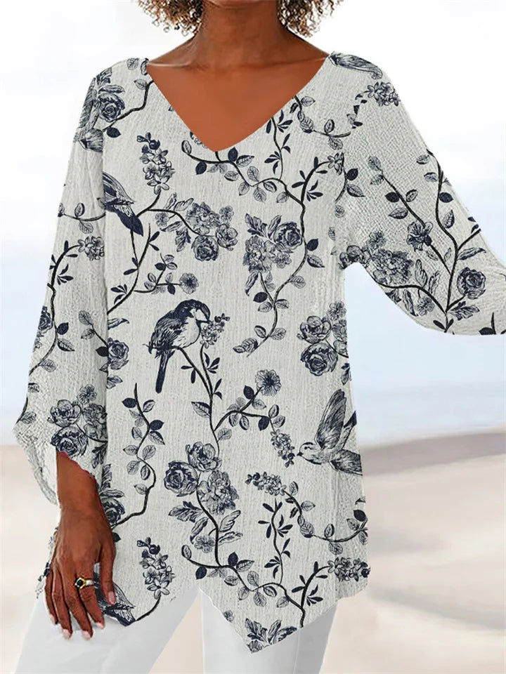 ND | Blouse ample imprimée avec encolure en V