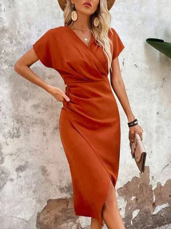 EP | Robe midi élégante drapée