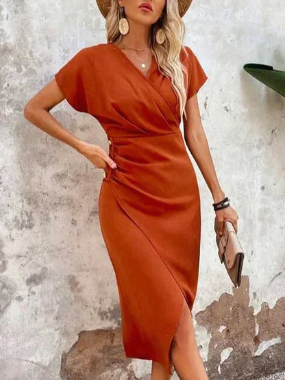 EP | Robe midi élégante drapée
