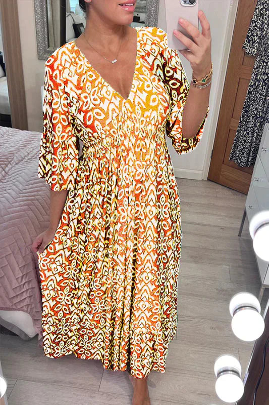 EP | Robe fleurie décontractée avec décolleté en V