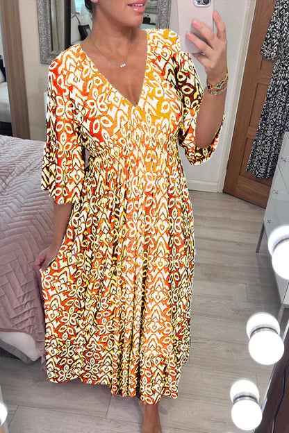 EP | Robe fleurie décontractée avec décolleté en V