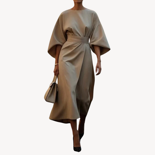 EP | Robe midi en coton avec ceinture pour femme