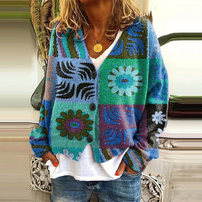 ND | Cardigan patchwork boho avec fleurs