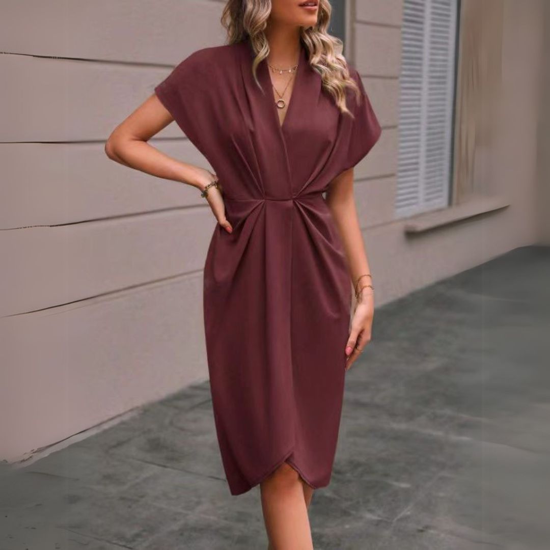 EP | Robe midi drapée élégante pour femmes