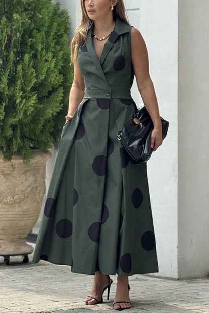 EP | Robe maxi avec polka dot et poches