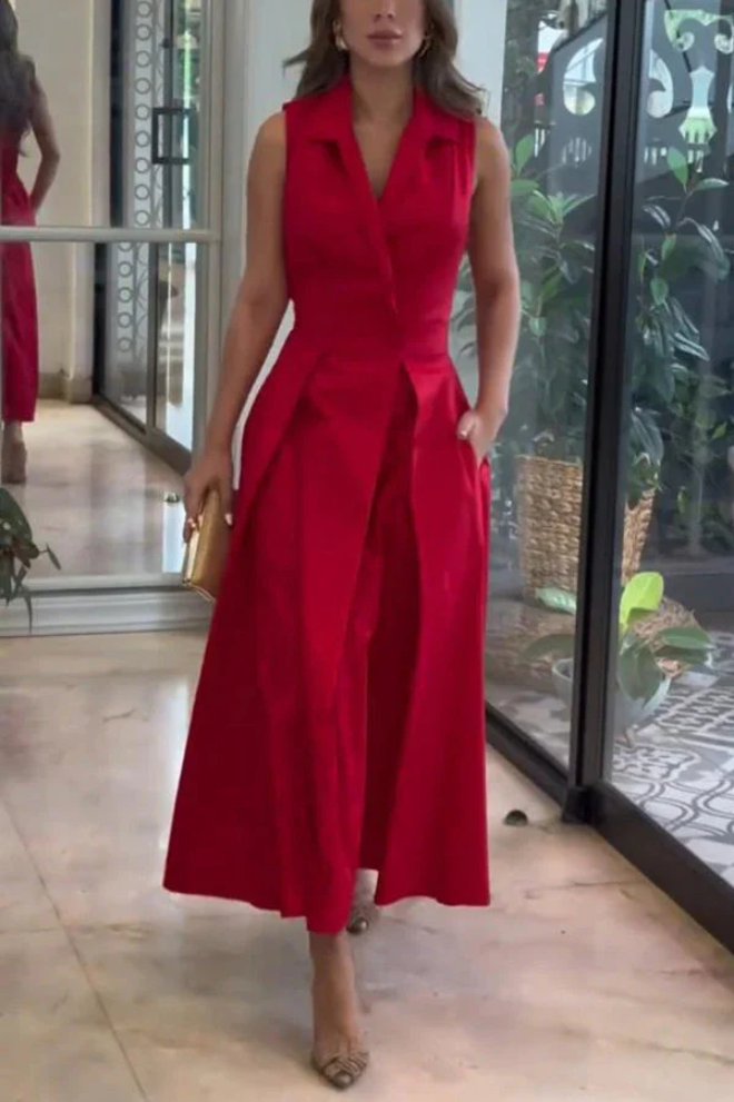 EP | Robe maxi avec polka dot et poches