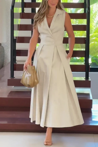 EP | Robe maxi avec polka dot et poches
