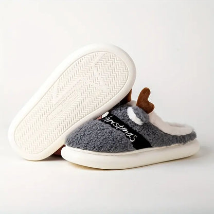 EP | FestiveHoofs™ Chaussons douillets en forme de rennes pour les fêtes de fin d'année