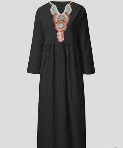 EP | Robe de loisirs à manches longues et col en V